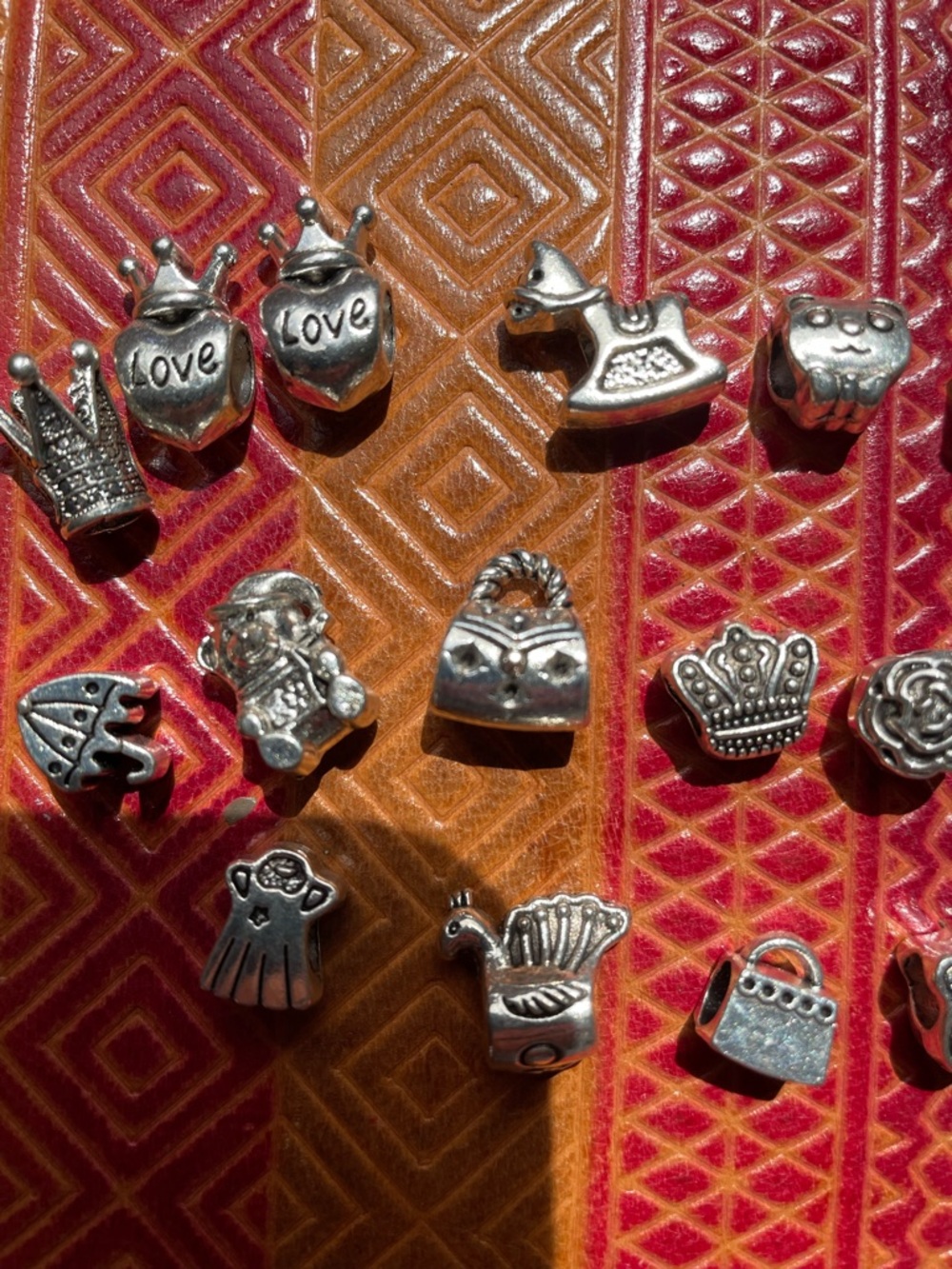 Lot of 29 Silver Tone Mixed Charm Set – Blue & Pink Accents - Picture 3 of 5